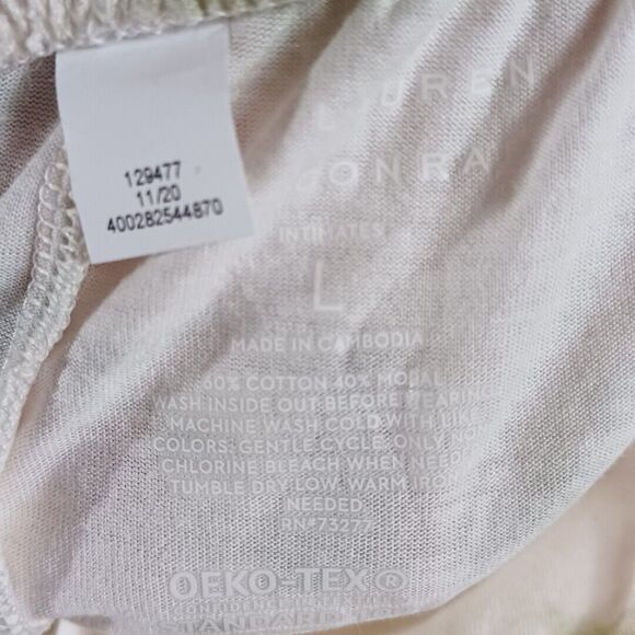 Lauren Conrad Intimates Lounge Set Tie Dye Tee Shorts White Green NWT Sz L - Picture 9 of 10